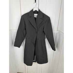 Ganni Men's Gray Cotton Blend Overcoat Size 36 NWT